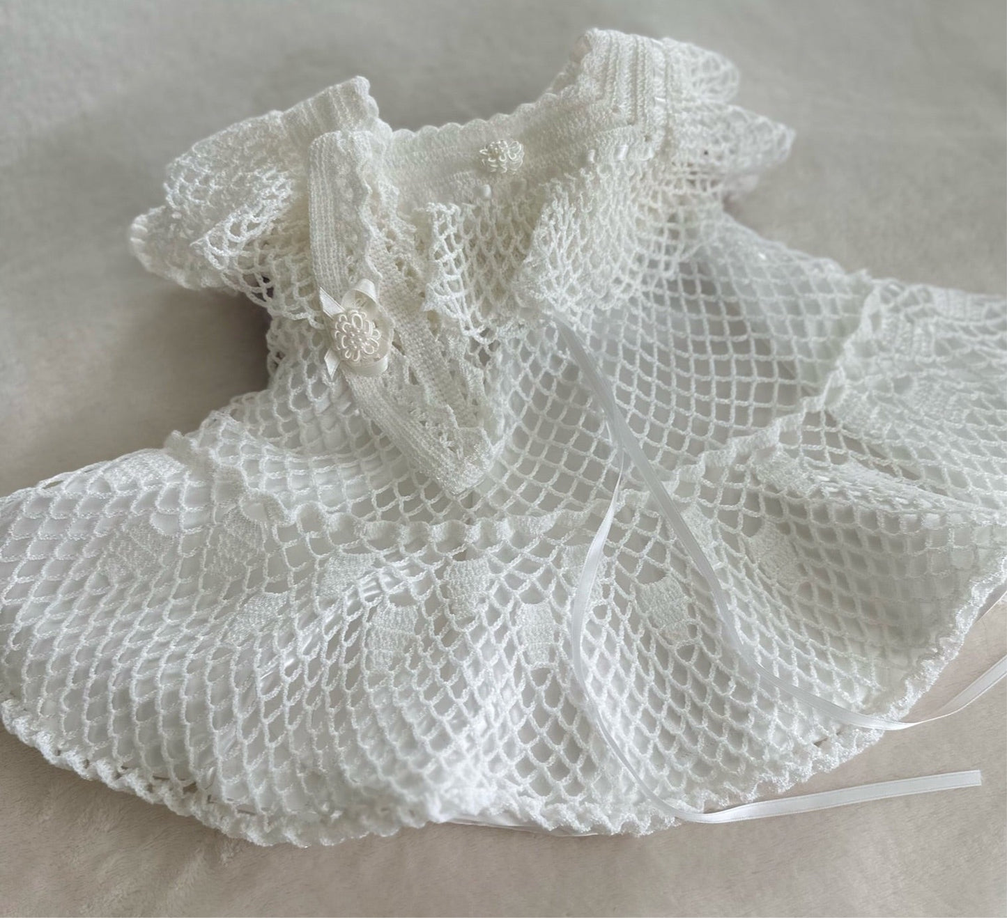 Wistful White Baby Dress and Headband